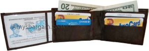 Man's Wallet. Brown Bi-fold Leather Wallet 12 Credit Cards 2 IDs B New style - Image 3