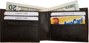 Man's Wallet. Brown Bi-fold Leather Wallet 12 Credit Cards 2 IDs B New style - Image 6