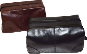 Man's grooming bag large leather cosmetic make up case new leather toiletry case - Image 3