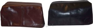 Man's grooming bag large leather cosmetic make up case new leather toiletry case - Image 4