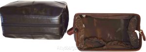 Man's grooming bag large leather cosmetic make up case new leather toiletry case - Image 5