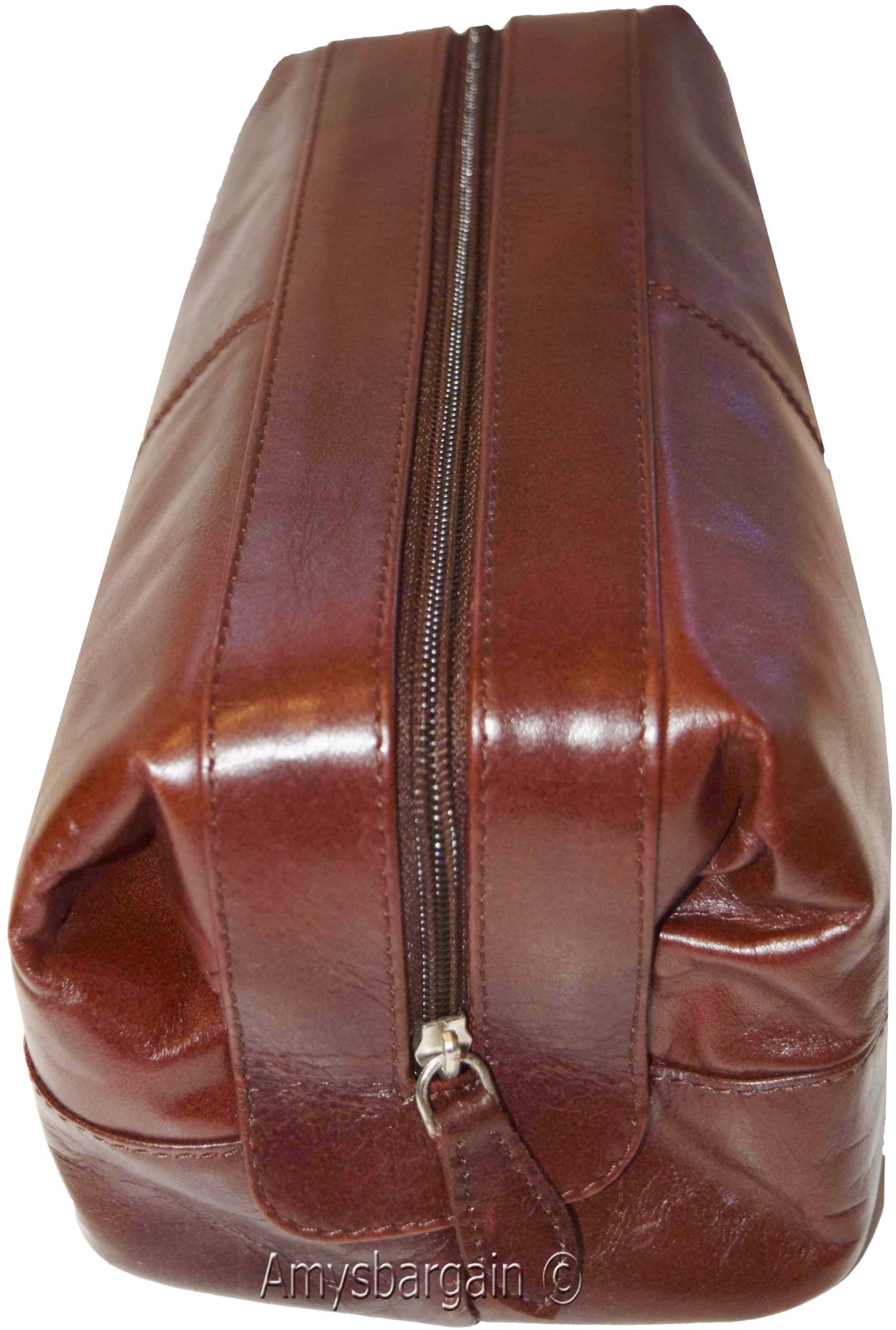 Man's grooming bag leather cosmetic make up case new leather toiletry case - Image 11