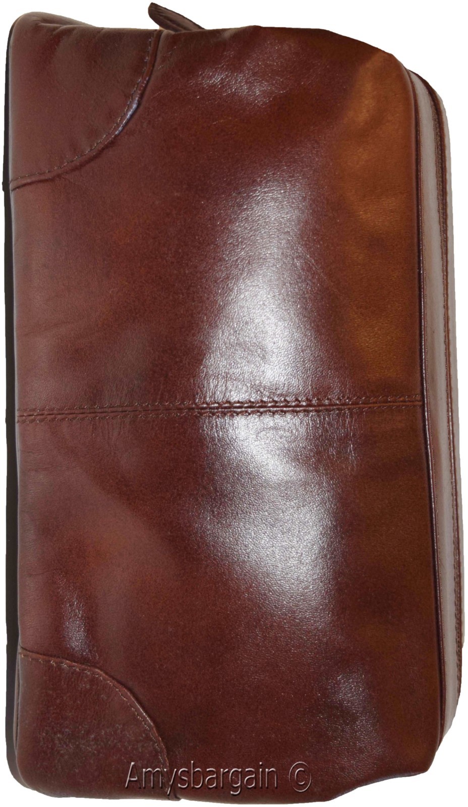 Man's grooming bag leather cosmetic make up case new leather toiletry case - Image 3