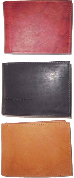 Man's leather bifold wallet id case 3 bill spaces 6 credit cards calfskin wallet - Image 11