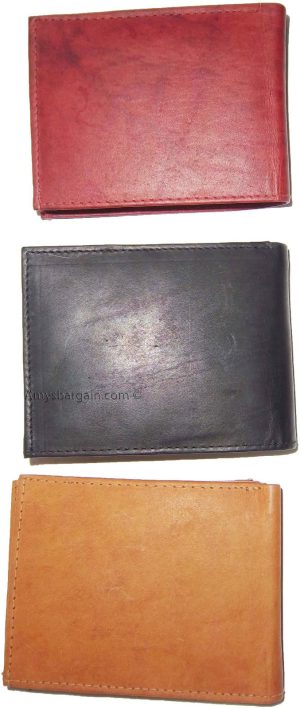 Man's leather bifold wallet id case 3 bill spaces 6 credit cards calfskin wallet - Image 10