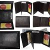 Man’s wallet Tri-fold Leather 9 card spaces 2 ID windows 2 bill slots New wallet