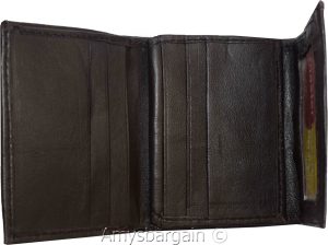 Man’s wallet Tri-fold Leather 9 card spaces 2 ID windows 2 bill slots New wallet - Image 4