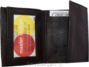 Man’s wallet Tri-fold Leather 9 card spaces 2 ID windows 2 bill slots New wallet - Image 5