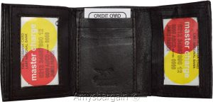 Man’s wallet Tri-fold Leather 9 card spaces 2 ID windows 2 bill slots New wallet - Image 6