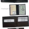 Man's wallet genuine lambskin leather wallet 2 bill pockets ID 6 cards slots