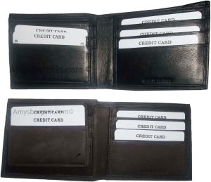 Man's wallet genuine lambskin leather wallet 2 bill pockets ID 6 cards slots - Image 3