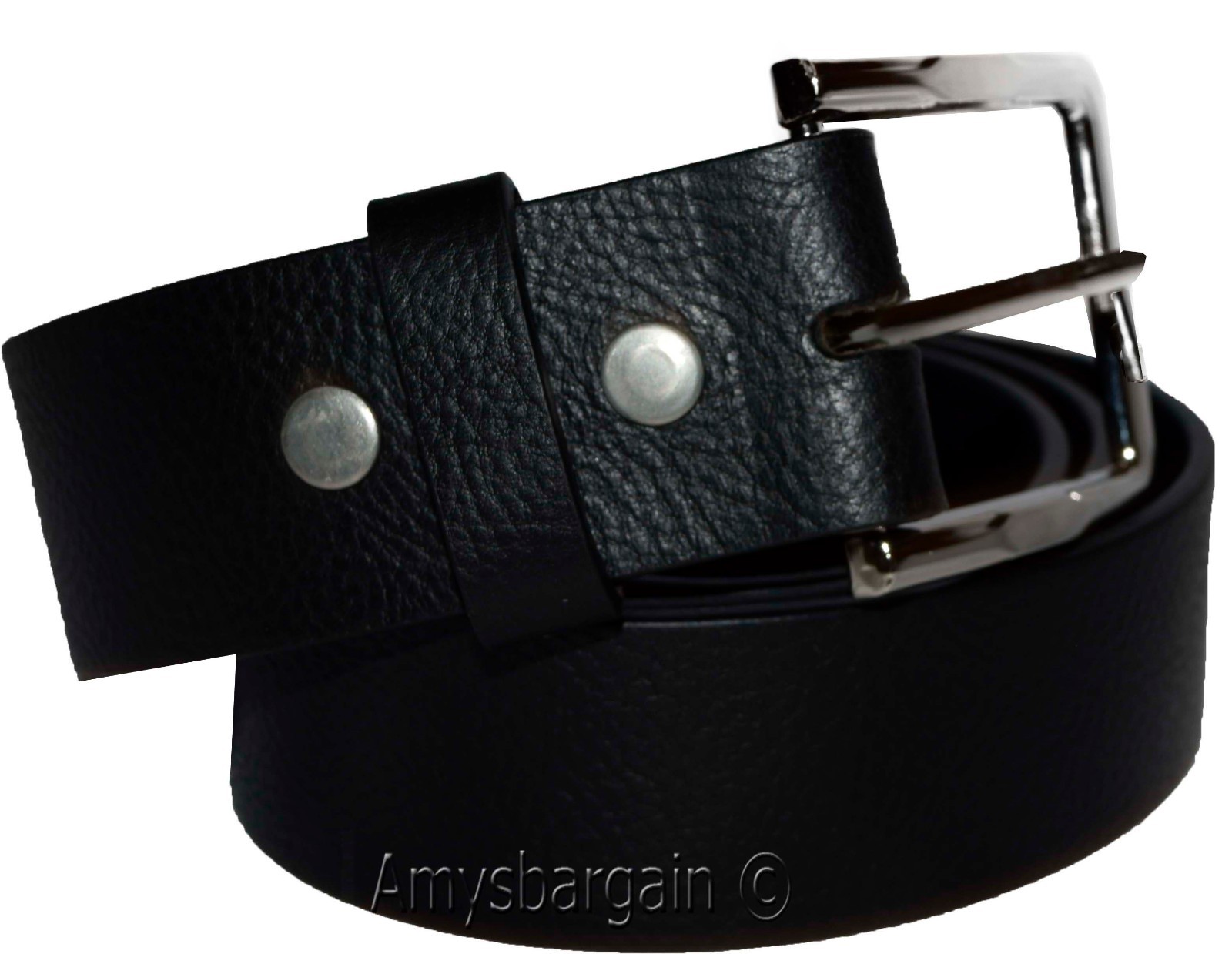 Men's Belt, 32-50" Solid Leather Belt. Men's Black Casual Leather belt, New belt - Image 5
