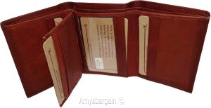 Men's Genuine Leather Tri-fold wallet 10 credit debit ATM card 2 Bill slots 1 ID - Image 6