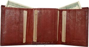 Men's Genuine Leather Tri-fold wallet 10 credit debit ATM card 2 Bill slots 1 ID - Image 9