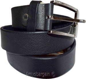 Men's Leather Belt (L) Black belt leather waist strap Kaos belt waist band new - Image 12