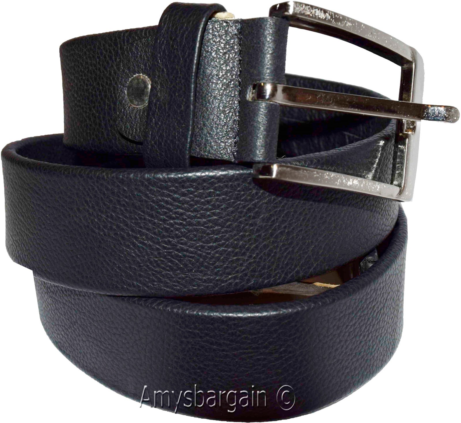 Men's Leather Belt (L) Black belt leather waist strap Kaos belt waist band new - Image 12