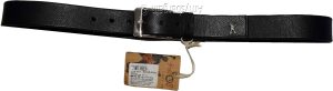 Men's Leather Belt (L) Black belt leather waist strap Kaos belt waist band new - Image 9