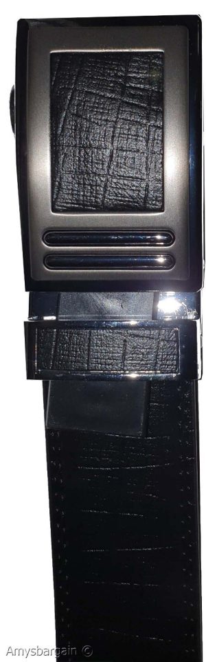 Men's Leather Dress Belt XL Auto Lock belt, Men's Black Quick lock belt 003 - Image 12
