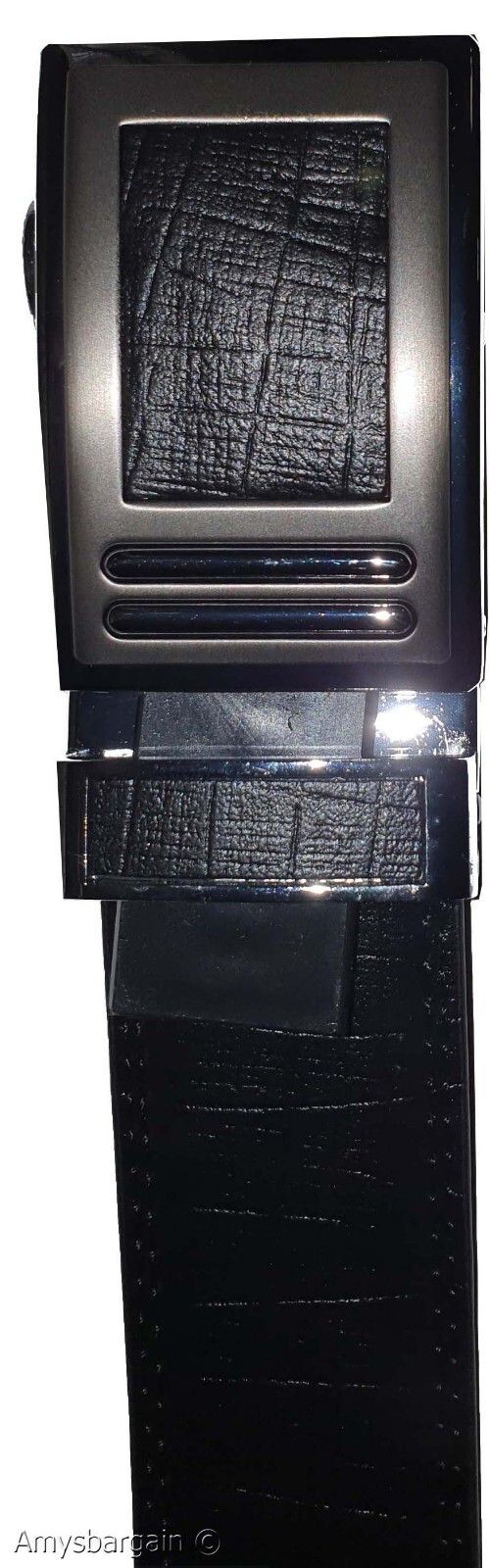 Men's Leather Dress Belt XL Auto Lock belt, Men's Black Quick lock belt 003 - Image 12