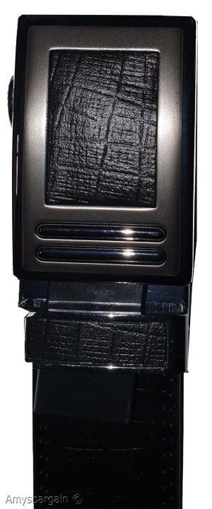 Men's Leather Dress Belt XL Auto Lock belt, Men's Black Quick lock belt 003 - Image 13