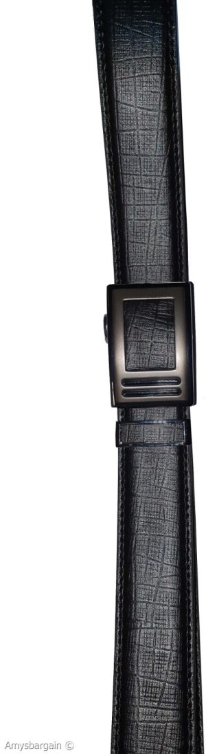 Men's Leather Dress Belt XL Auto Lock belt, Men's Black Quick lock belt 003 - Image 15