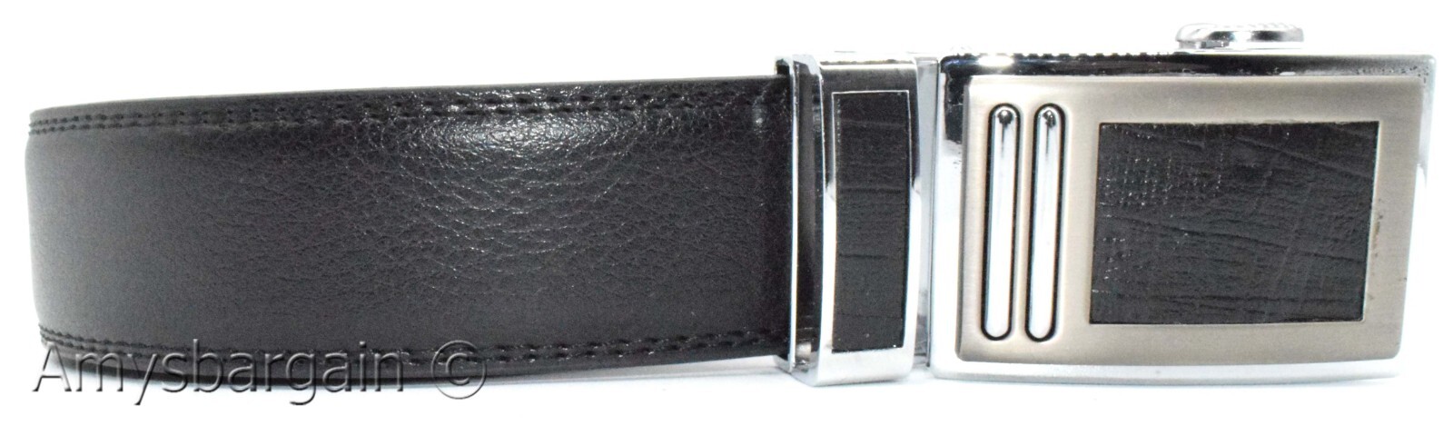 Men's Leather Dress Belt XL Auto Lock belt, Men's Black Quick lock belt 003 - Image 20