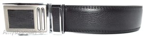Men's Leather Dress Belt XL Auto Lock belt, Men's Black Quick lock belt 003 - Image 4