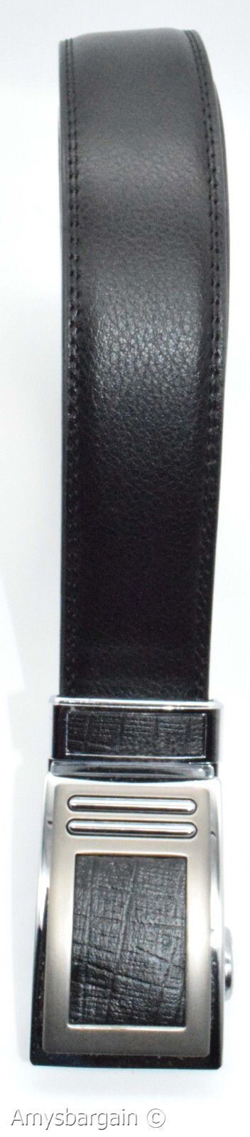 Men's Leather Dress Belt XL Auto Lock belt, Men's Black Quick lock belt 003 - Image 6