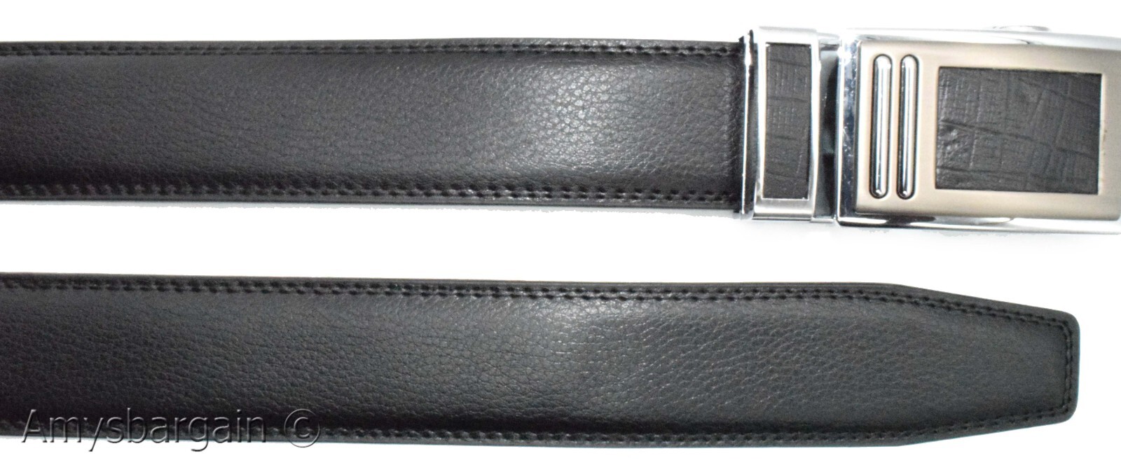 Men's Leather Dress Belt XL Auto Lock belt, Men's Black Quick lock belt 003 - Image 8