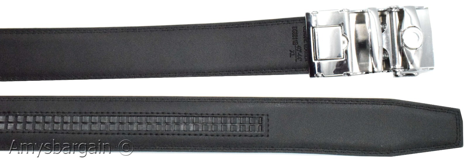 Men's Leather Dress Belt XL Auto Lock belt, Men's Black Quick lock belt 003 - Image 9
