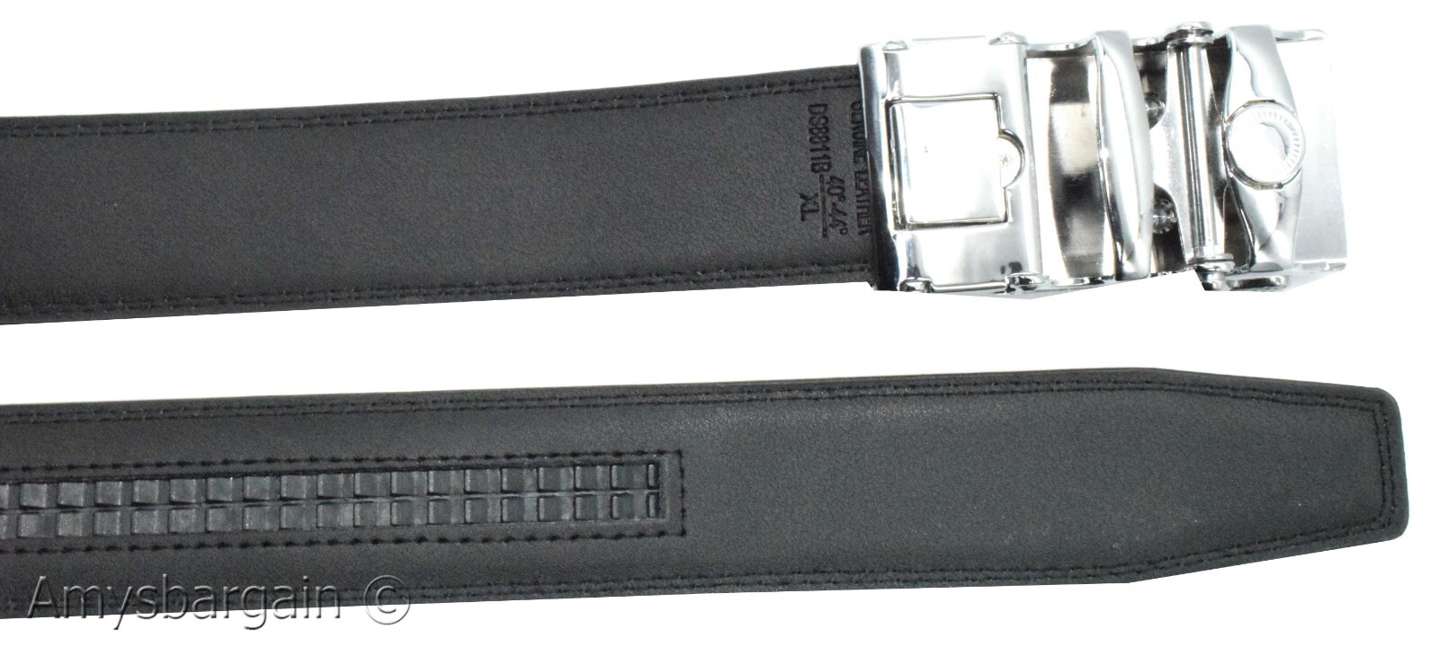 Men's Leather Dress Belt XL Auto Lock belt, Men's Black Quick lock belt 003 - Image 10