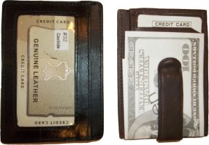 Men's Leather Money clip Bills holder money clip money carrier billfold carrier
