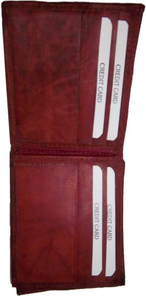 Men's Leather Wallet, billfold suede lined 6 Card spaces ID Change purse Br New - Image 11
