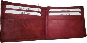 Men's Leather Wallet, billfold suede lined 6 Card spaces ID Change purse Br New - Image 13
