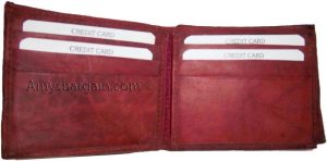 Men's Leather Wallet, billfold suede lined 6 Card spaces ID Change purse Br New - Image 6