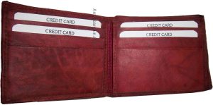 Men's Leather Wallet, billfold suede lined 6 Card spaces ID Change purse Br New - Image 7