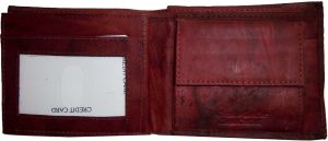 Men's Leather Wallet, billfold suede lined 6 Card spaces ID Change purse Br New - Image 9