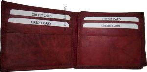 Men's Leather Wallet, billfold suede lined 6 Card spaces ID Change purse Br New - Image 10