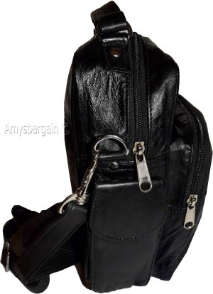Men's Leather handbag, Unbranded Black leather bag handle/strap day bag new - Image 5