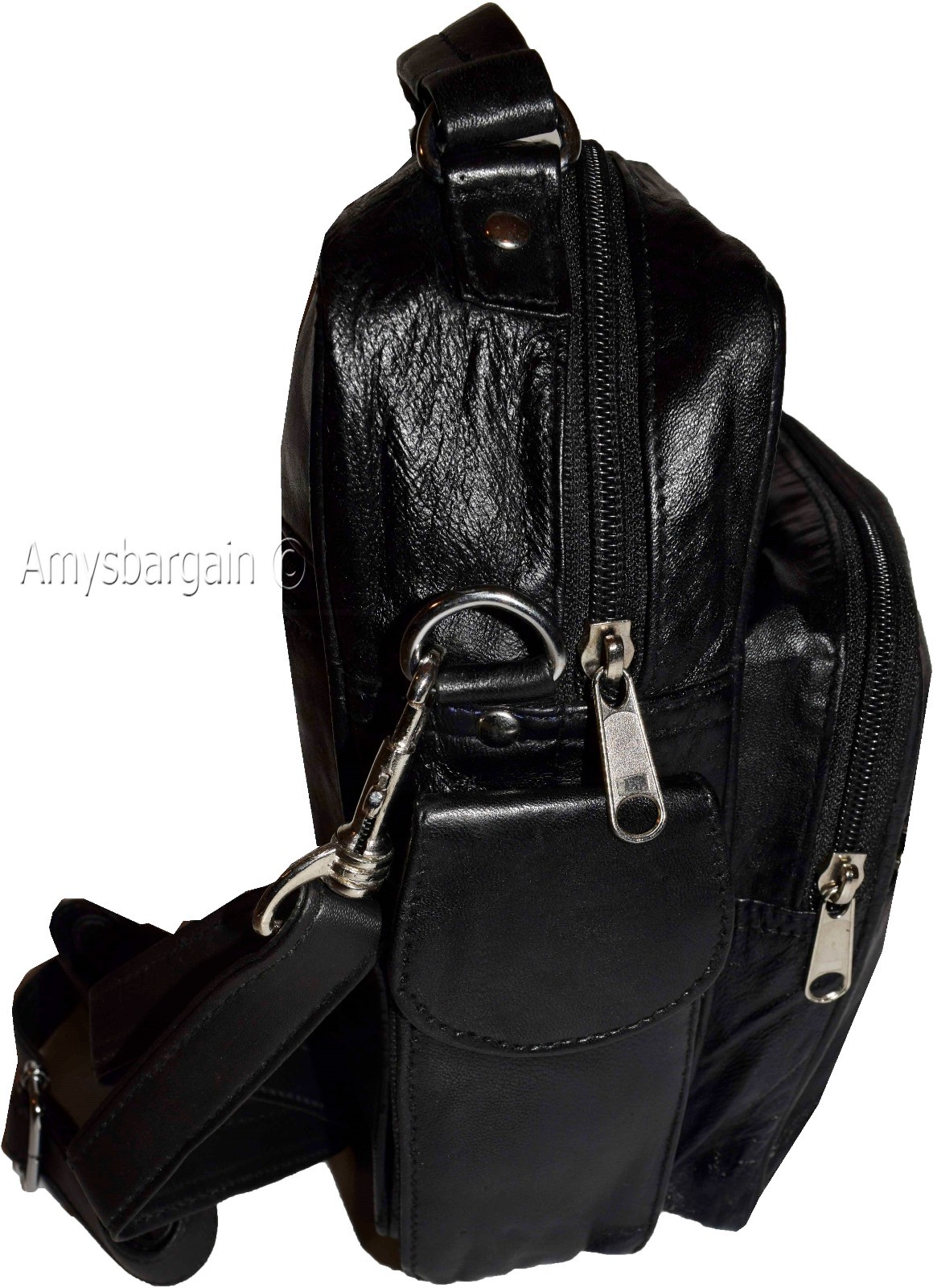 Men's Leather handbag, Unbranded Black leather bag handle/strap day bag new - Image 5