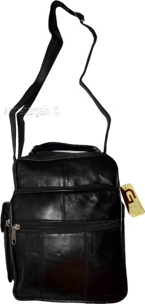Men's Leather handbag, Unbranded Black leather bag handle/strap day bag new - Image 9