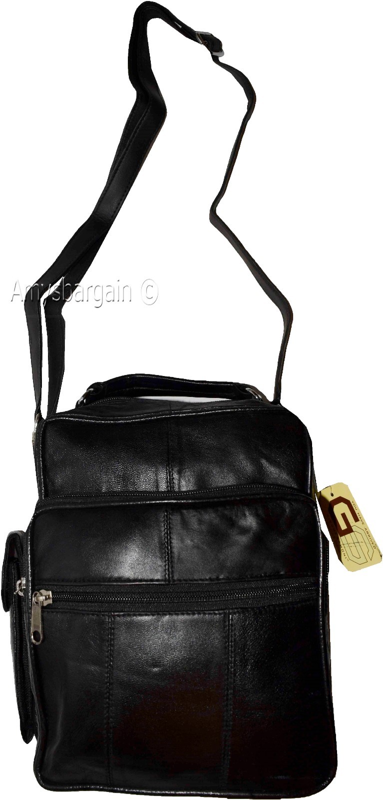Men's Leather handbag, Unbranded Black leather bag handle/strap day bag new - Image 9