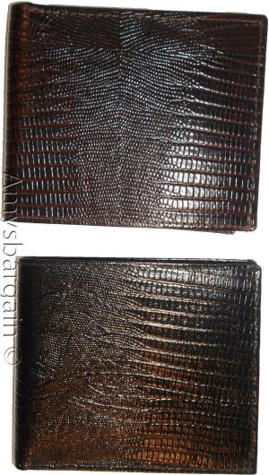 Men's Lizard Printed Leather billfold man's bifold wallet 2 bill slots 8 card ID - Image 10