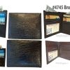Men's Lizard Printed Leather billfold man's bifold wallet 2 bill slots 8 card ID