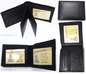 Men's RFID wallet bifold genuine leather secure IDs credit cards br new in box.
