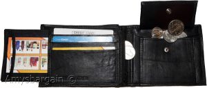 Men's Wallet Black Bifold Leather Wallet, Detachable ID card case New in the Box - Image 10