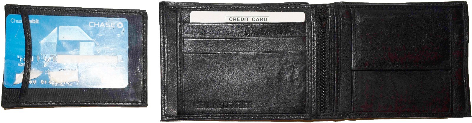 Men's Wallet Black Bifold Leather Wallet, Detachable ID card case New in the Box - Image 3