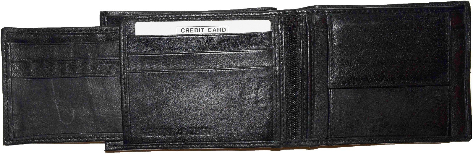 Men's Wallet Black Bifold Leather Wallet, Detachable ID card case New in the Box - Image 7