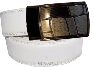 Men's belt. 43" Leather Dress/Casual Belt New Auto lock Buckle. Easy on off belt - Image 6