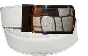 Men's belt. 43" Leather Dress/Casual Belt New Auto lock Buckle. Easy on off belt - Image 7